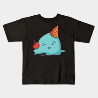 Melted Ice Cream with Red Cherry Kids T-Shirt